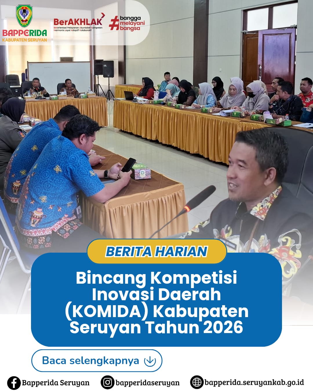 Pertemuan Bincang Kompetisi Inovasi Daerah (KOMIDA) Kabupaten Seruyan Tahun 2026